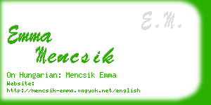 emma mencsik business card